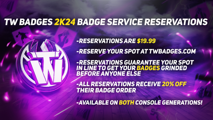NBA 2K24 Badge Grinding Reservation | TWBadges